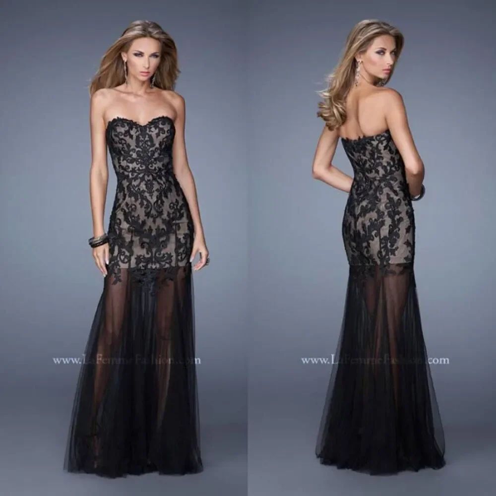 LA FEMME 21114 Sleeveless Tulle Dress, Black 4